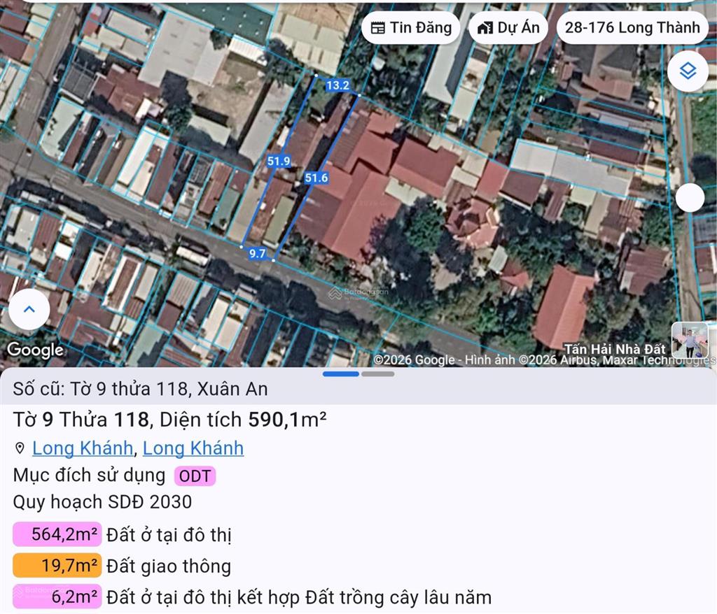 Bán đất mặt tiền nguyễn tri phương tại xuân an, (nay phường long khánh) 15 tỷ, 590m2, mặt tiền 10m