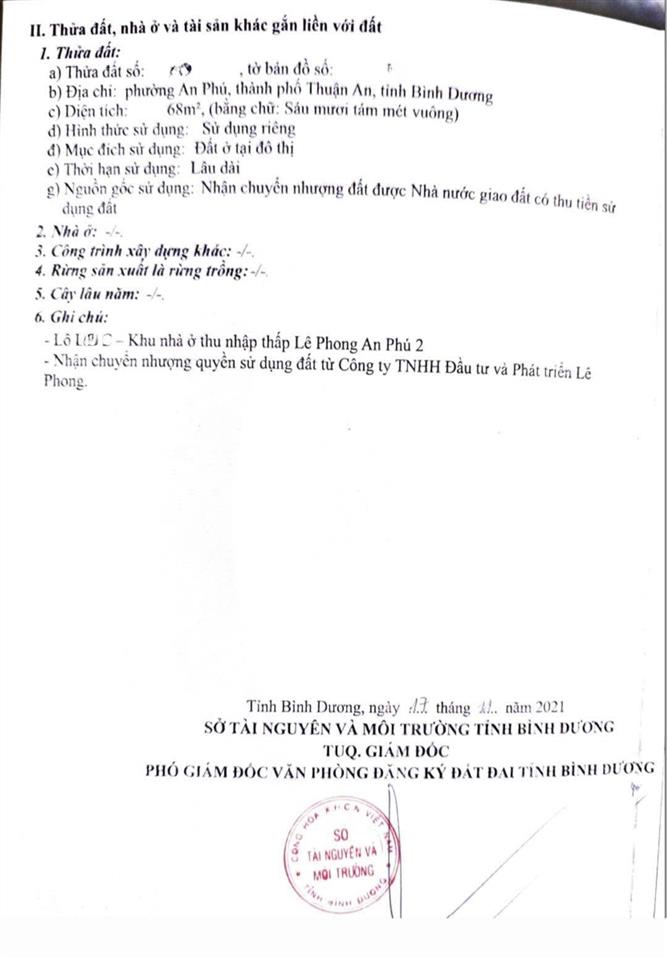 Bán đất 68m2 giá tốt trong khu vực kdc lê phong 2 p. an phú, tp. thuận an