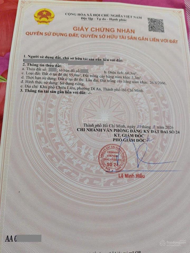 4,09tỷ tl
bán nhà ngang 5,5m 1 trệt 1 lầu gần chợ tân long 500m, p.tân đông hiệp, tp.dĩ an