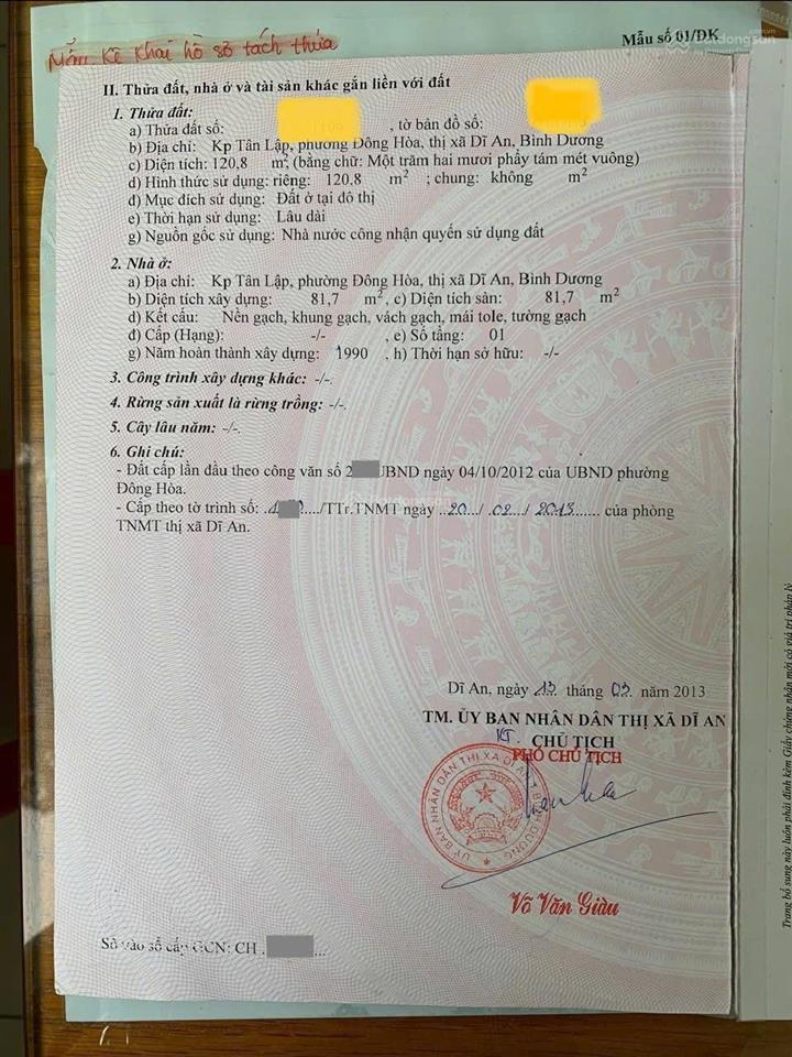 6,9 tỷ tl  bán dãy trọ 120,8m2 ngay chân ký túc xá khu a làng đại học, p. đông hoà, tp. dĩ an