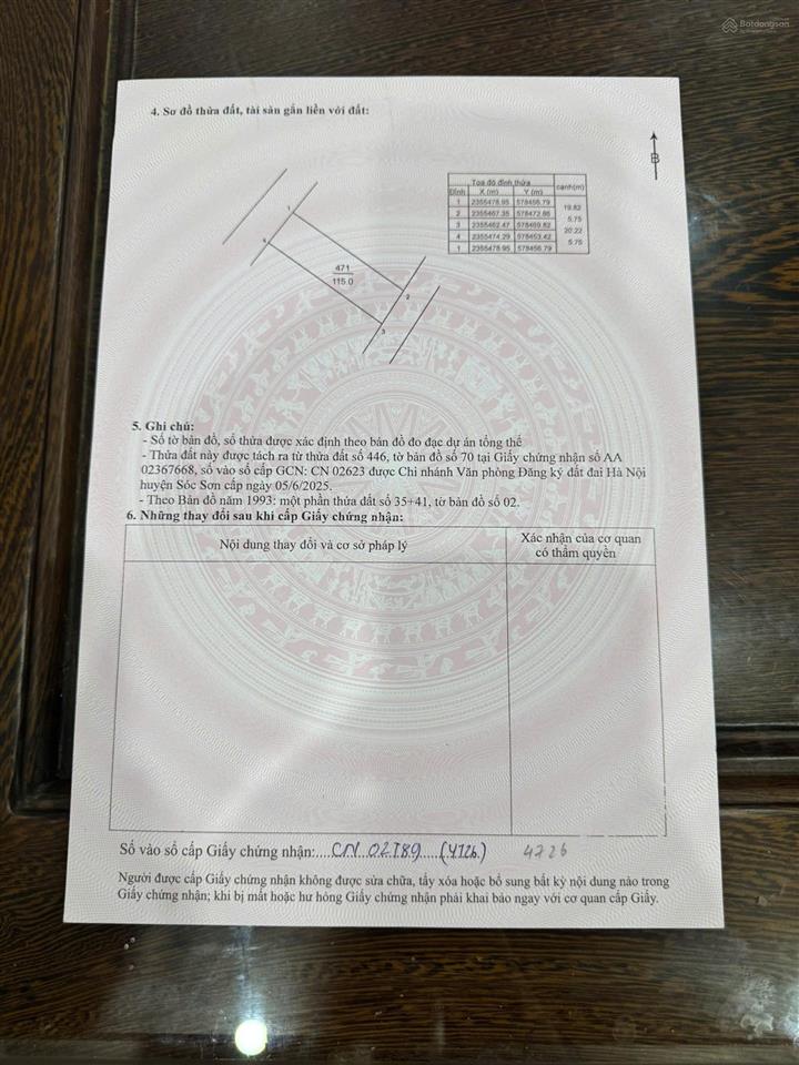 Bán đất thái lai, minh trí, sóc sơn, hà nội, 2 mặt tiền trước sau, 115 m2, giá siêu hời