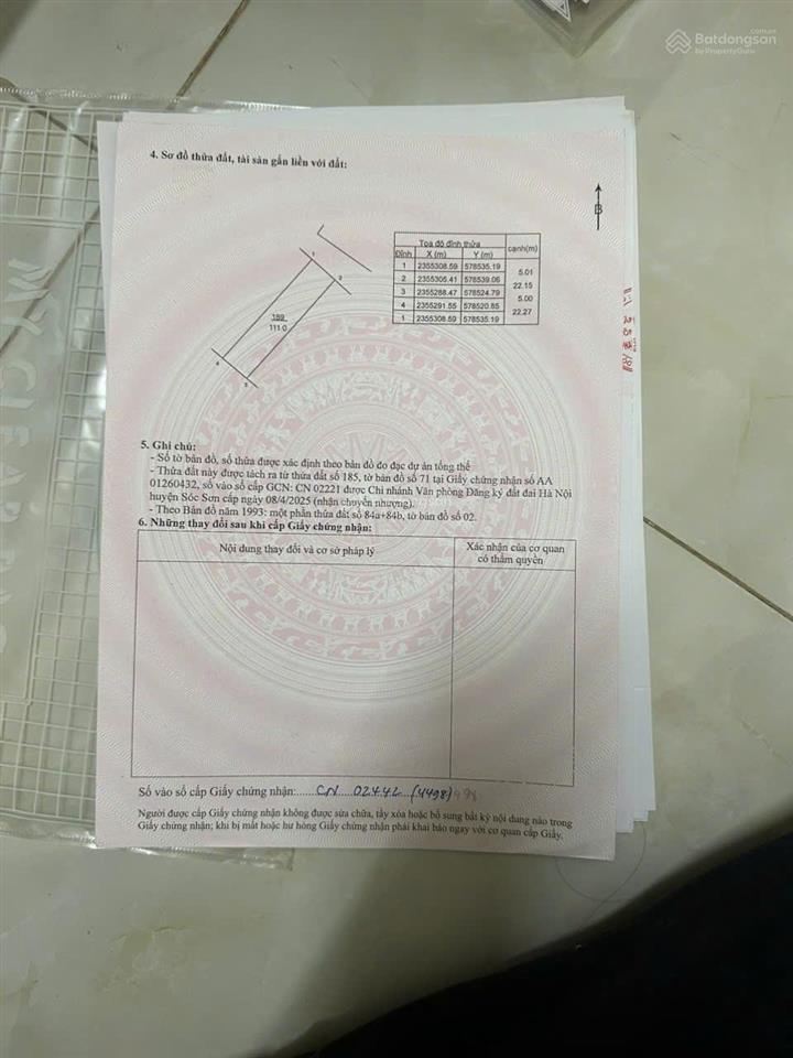 Bán nhanh 111m full thổ cư ở sóc sơn  hn chỉ 16,5tr/m. rẻ nhất thị trường nóng ở sóc sơn hiện tại