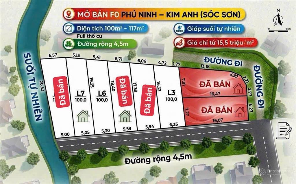 Bán đất nền full thổ cư, 100m2 tại thanh sơn kim anh hà nội