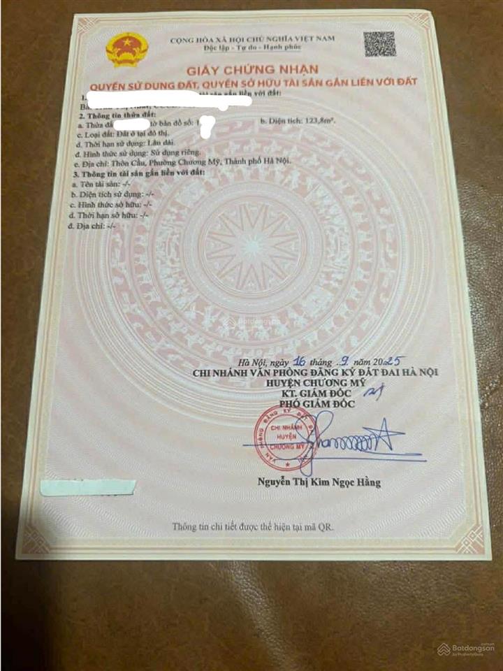 Bán đất 124m2 tại xã ngọc hoà, 6,6 tỷ vnd, mặt tiền 9m, ngõ 4,2m