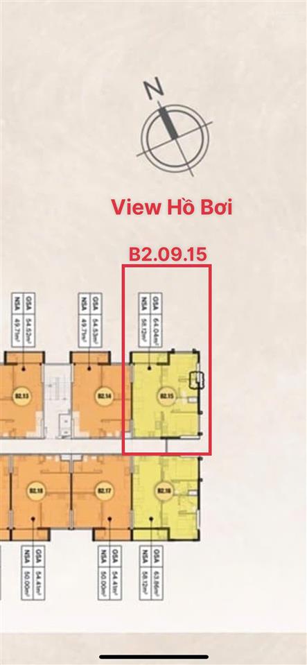 Chính chủ cần bán căn 2pn 64m2 b2.09.15 view hồ bơi giá hợp đồng đã tt 30%. 2,481 tỷ đã vat