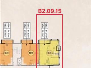 Chính chủ cần bán căn 2pn 64m2 b2.09.15 view hồ bơi giá hợp đồng đã tt 30%. 2,481 tỷ đã vat
