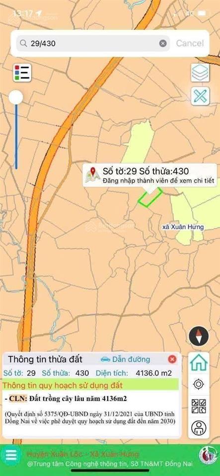 Cần bán 4000m2 đất xã xuân hưng, xuân lộc, đồng nai