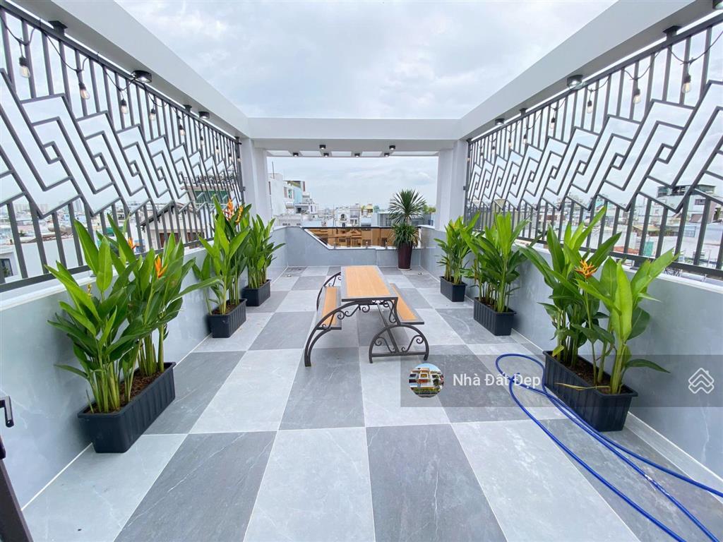 Nhà mới có thang máy 6 lầu full nội thất 4x20m mặt tiền đường nhựa 12m lê văn quới giáp q. tân phú