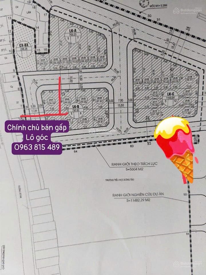 Chính chủ bán lô đất dự án xã hoàn long (đông tảo cũ) 107 m2  lô góc  2 mặt tiền  0963 815 ***
