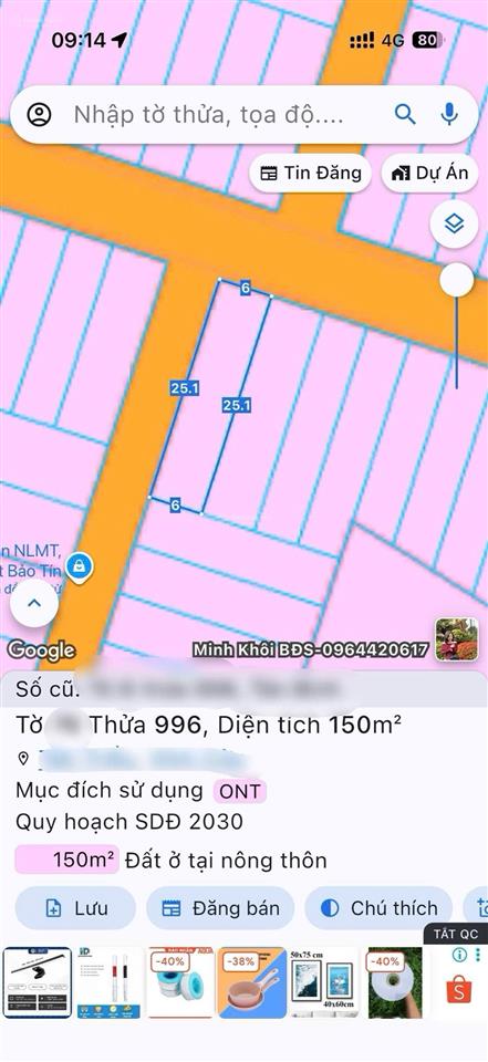 Bán lô góc 2 mặt tiền kinh doanh (dt 150m2) sổ riêng, 100% thổ cư gần kdl bửu long 400tr sang tên