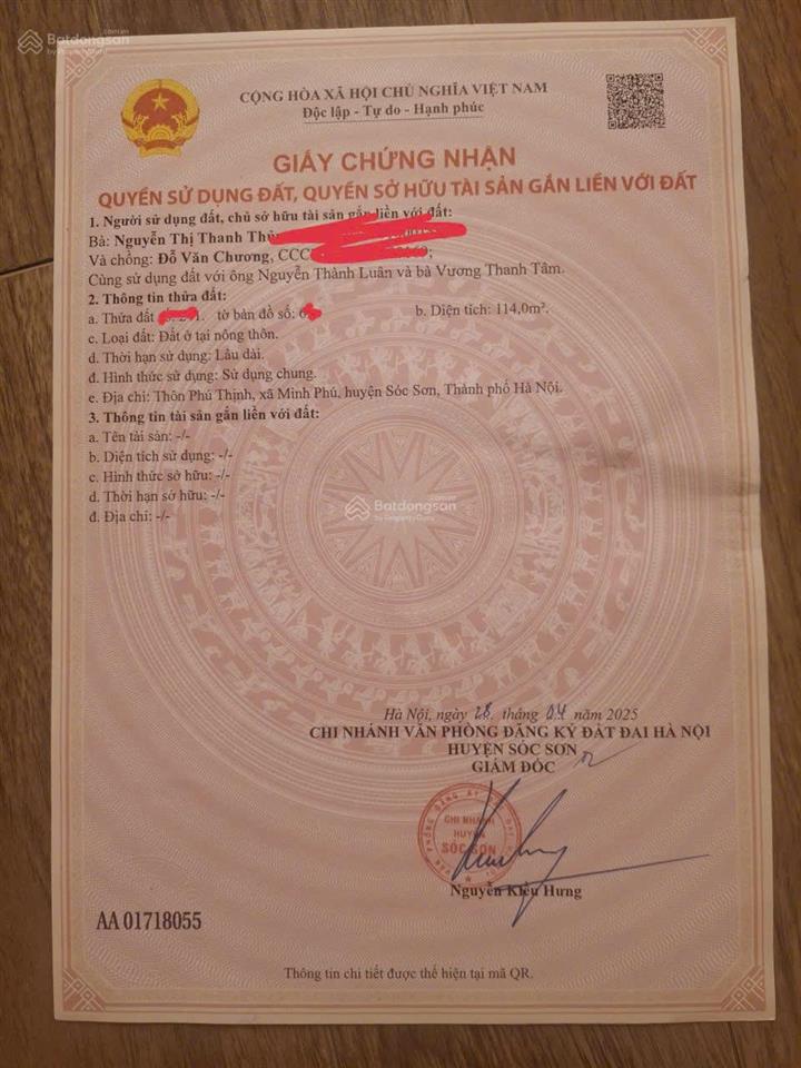 Bán nhanh trong tuần lô đất đẹp 114m2 tại phú thịnh minh phú sóc sơn