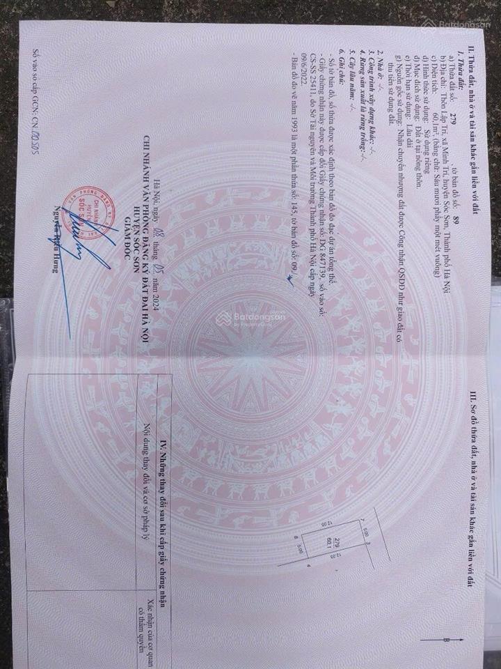 Bán nhanh trong tuần lô đất đẹp 60m2 lập trí minh trí sóc sơn hà nội