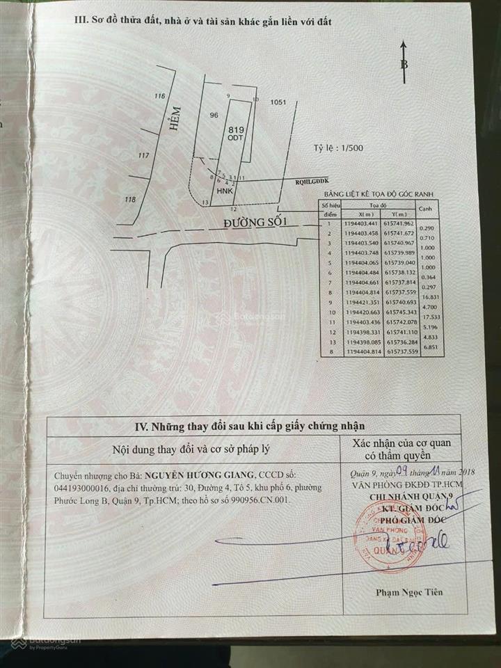 Bán đất mặt tiền kinh doanh, p long trường  109m2 ngang 4,7m giá 6,5 tỷ
