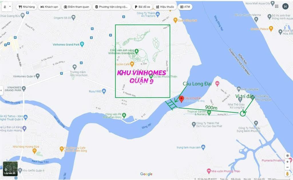 Đất nền cạnh vinhomes q9  180m2 giá chỉ 5,45 tỉ