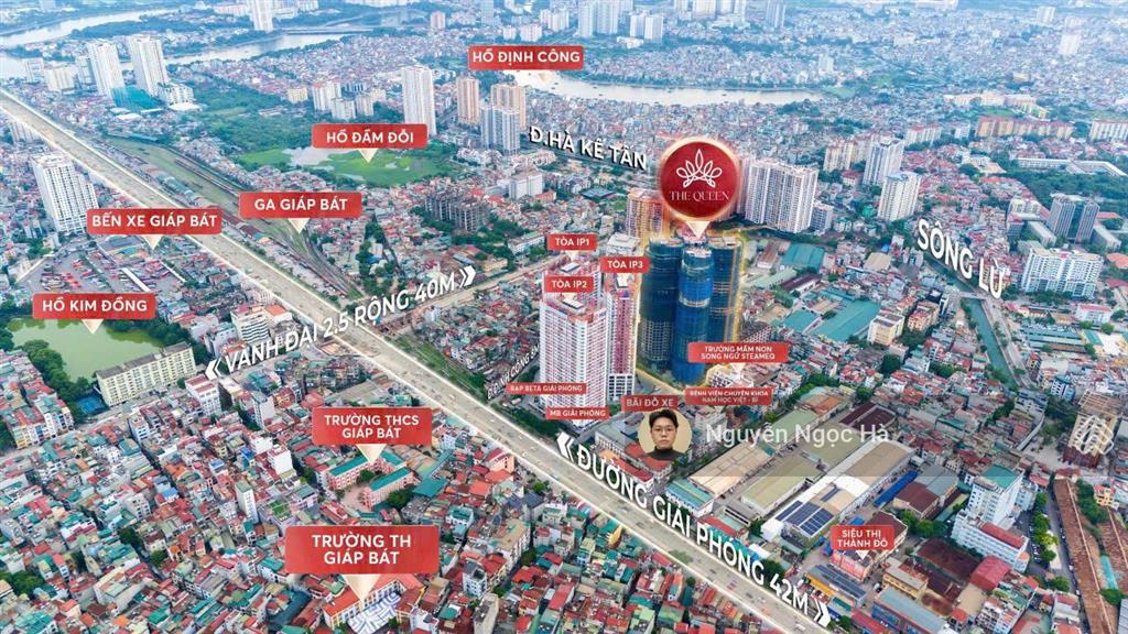 Bán biệt thự liền kề view đẹp tại the queen 360 giải phóng, 35 tỷ, 100m2, 4.5 tầng 4pn, 3wc
