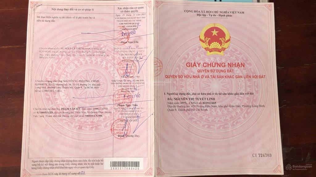 Bán đất 2 mặt tiền phước thiện  liền kề vinhomes grand park