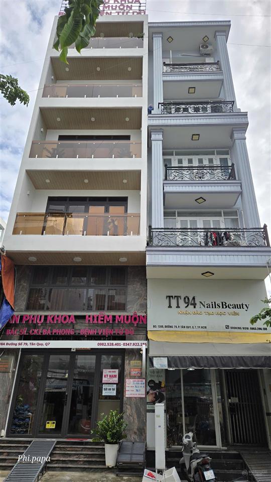 Giảm 35% từ giá 24 tỷ, giảm còn 17,5 tỷ mặt tiền đường số 79, tân quy, nhà 6 tầng hoàn công đầy đủ