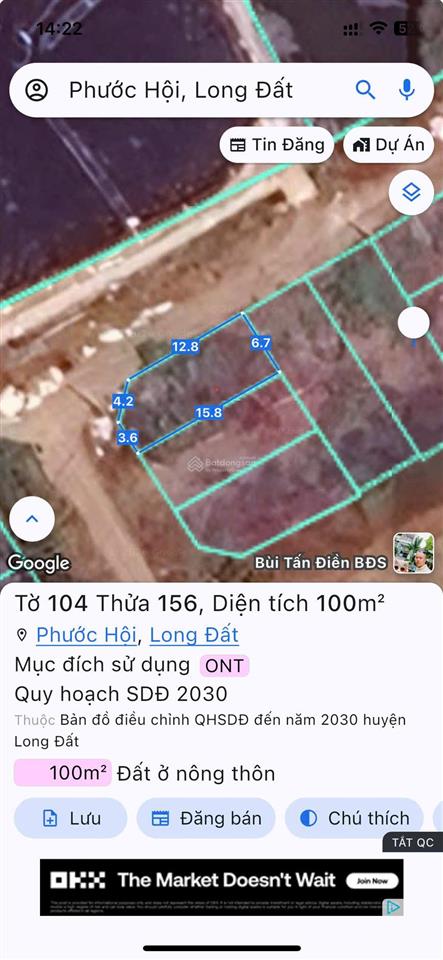 Chính chủ bán lô đất phước hải, thành phố hồ chí minh (xã lộc an, huyện đất đỏ cũ)