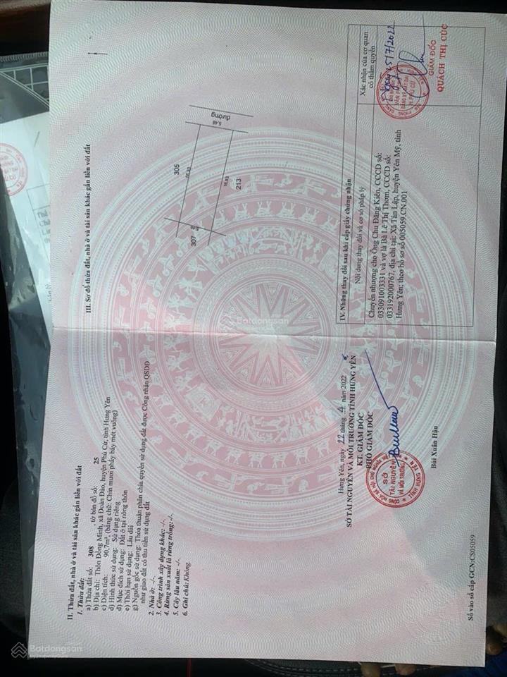 Chủ gửi lô đất lô đất tại thôn đồng minh xã đoàn đào huyện phù cừ tỉnh hưng yên diện tích