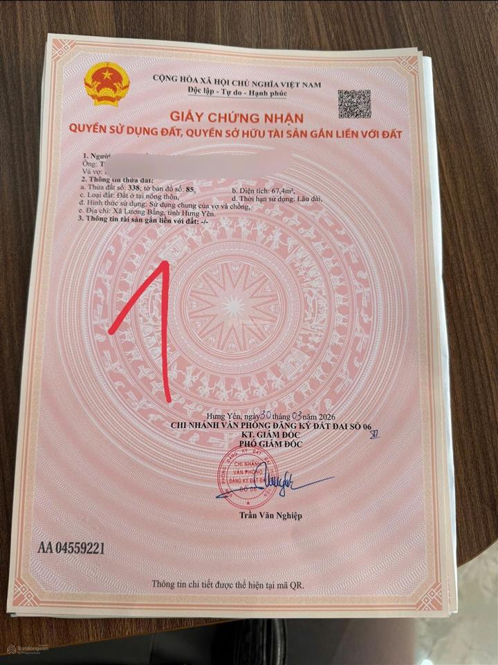 Lô đất tại xã chính nghĩa huyện kim động tỉnh hưng yên đường thông ô tô vào tận đất