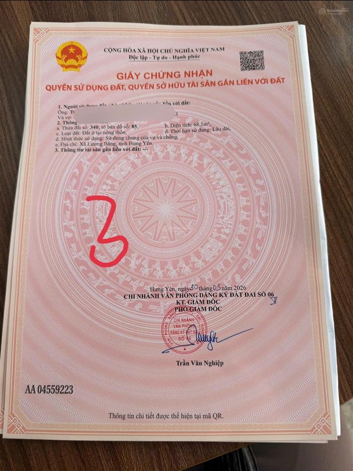 Lô đất tại xã chính nghĩa huyện kim động tỉnh hưng yên đường thông ô tô vào tận đất