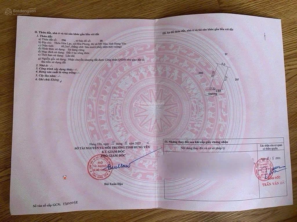 Chủ gửi áp góc hai mặt tiền tại thôn hòa lạc xã hòa phong thị xã mỹ hào diện tích 60,5 m2