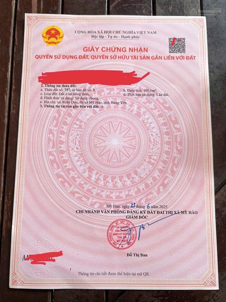 Mình có lô giãn dân xuân dục mới thị xã mỹ hào cũ
nay thuộc phường đường hào tỉnh hưng yên