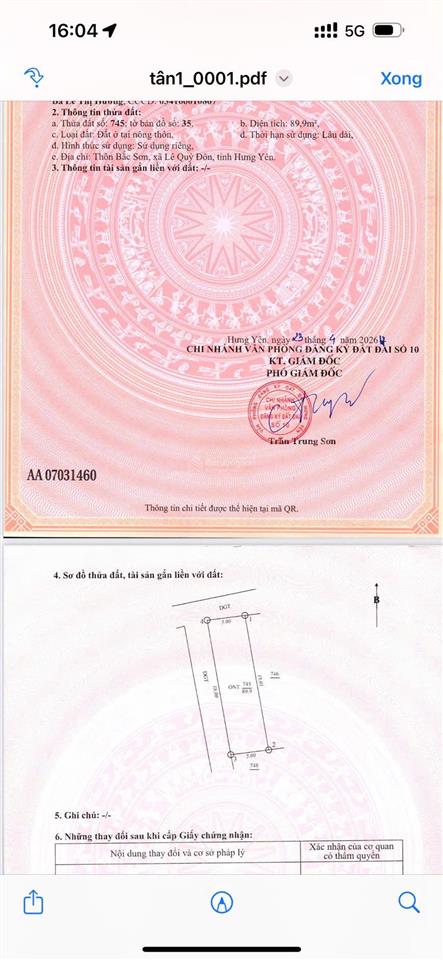 Mình có lô góc hai mặt tiền tại thôn bắc sơn xã lê quy đôn tỉnh hưng yên, diện tích 89,9 m2