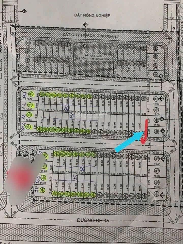 Giãn dân thanh long  yên mỹ diện tích 90m2 đường trước đất rộng 13,5m, ngay trục đh 45