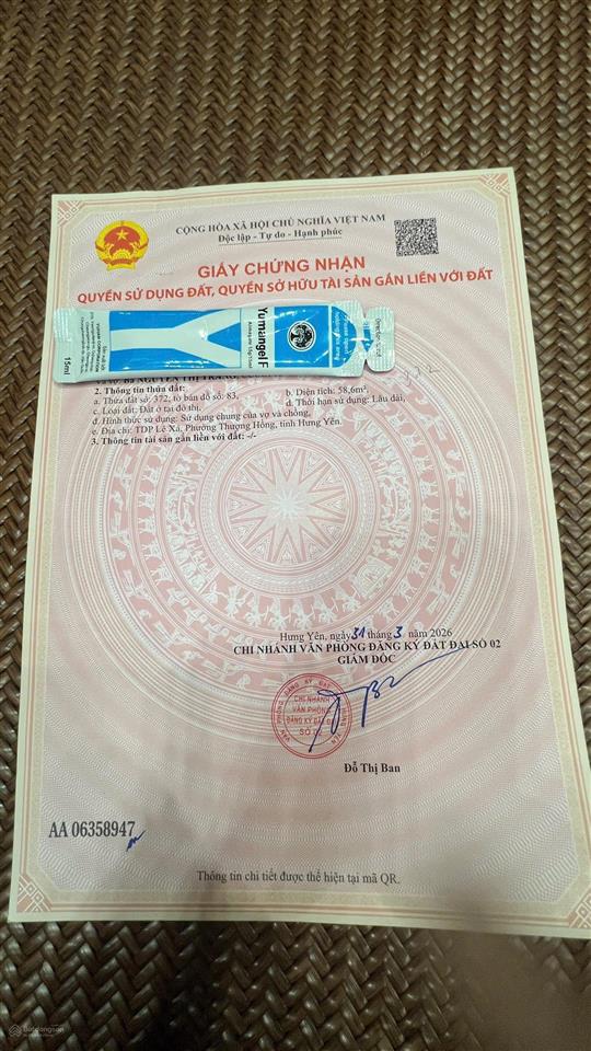 Lô đất tại tdp lê xá, xã dương quang, thị xã mỹ hào, tỉnh hưng yên