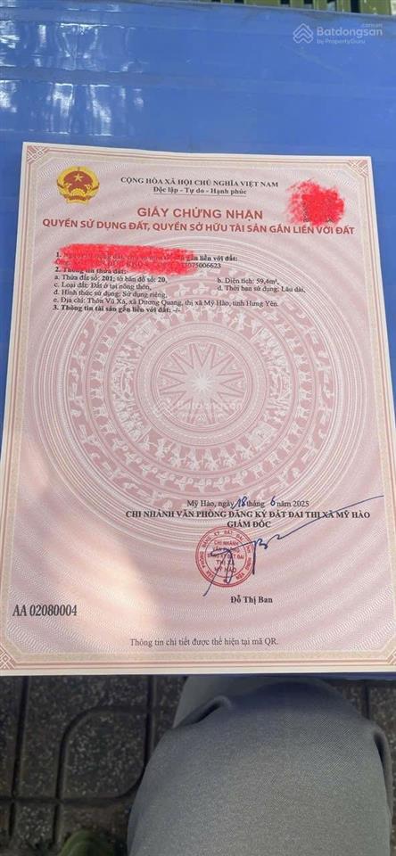 Hàng f0 tại tdp vũ xá, phường thượng hồng, tỉnh hưng yên (xã dương quang, thị xã mỹ hào cũ)