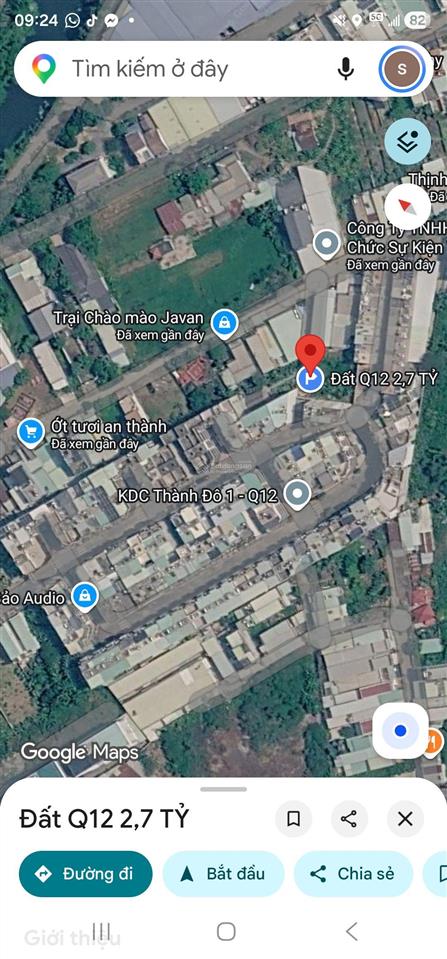 Bán đất 5x17,5m, 86.6m2 tx40  2,7 tỷ  sát khu dân cư thành đô 1  quận 12