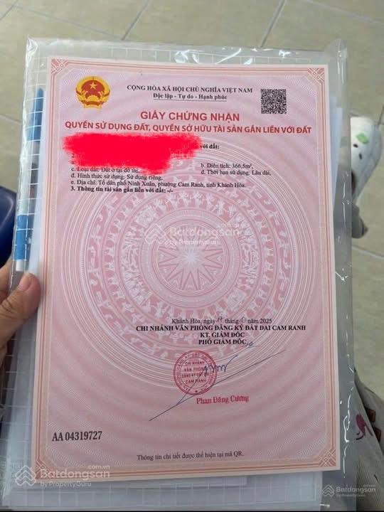Bán đât( tặng nhà 2 tầng đẹp) full thổ cư và sát dự án ven vịnh cam ranh 1250ha .