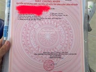 Bán đât( tặng nhà 2 tầng đẹp) full thổ cư và sát dự án ven vịnh cam ranh 1250ha .