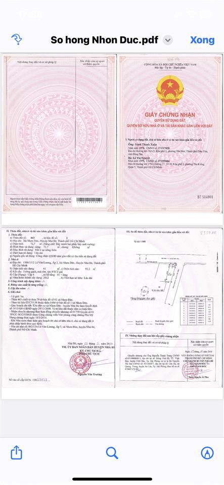 Bán nhà sổ riêng lê văn lương  nhơn đức dt 72.7m