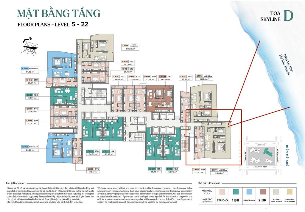 The soleil đn, bán nhanh căn 2pn,tầng 15trục 17, dt 109m2,view trực diện biển, giá công khai 15tỉ