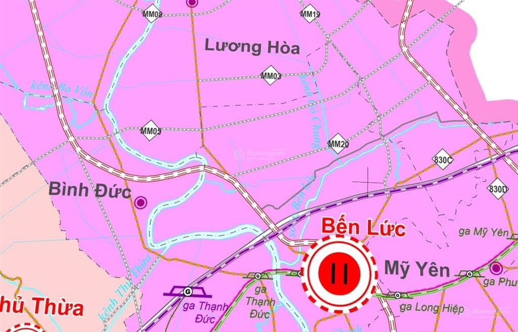 Đất thổ sổ hồng riêng mt đường đan ấp 1b xã an thạnh, bến lức, long an