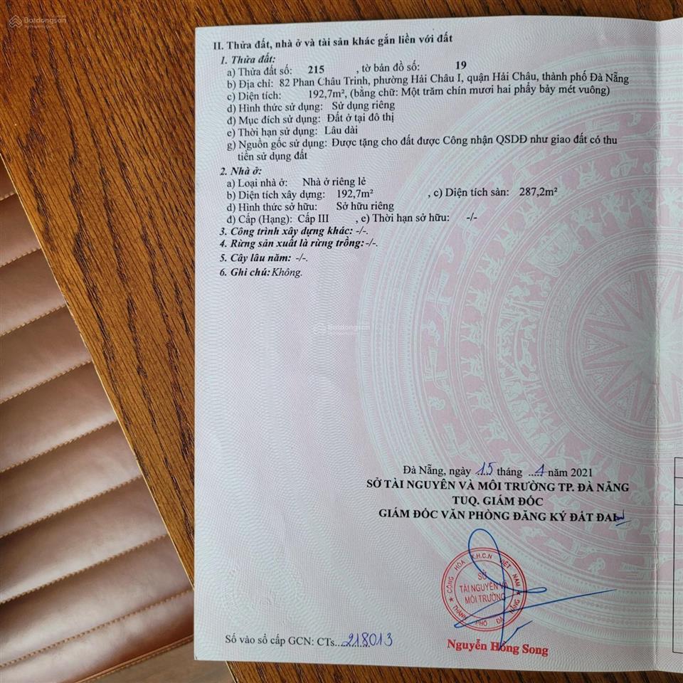 Bán gấp nhà và đất mặt tiền phan châu trinh,gần ngã 5, ngang 6m35, dòng tiền thuê 25tr/tháng