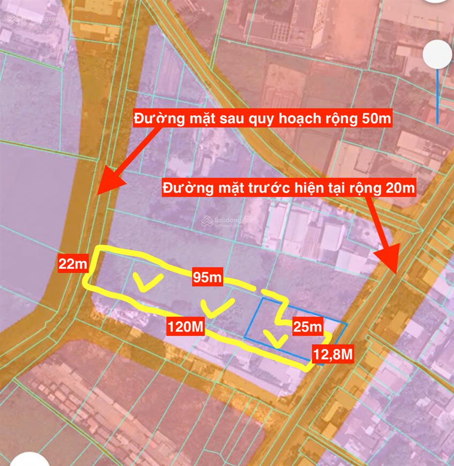 Ngay vinhomes hóc môn đất 2 mặt tiền 2368m2, có 1.368m2 full thổ cư mt dương công khi, hóc môn