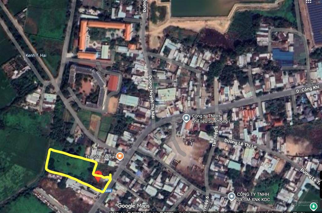 Ngay vinhomes hóc môn đất 2 mặt tiền 2368m2, có 1.368m2 full thổ cư mt dương công khi, hóc môn
