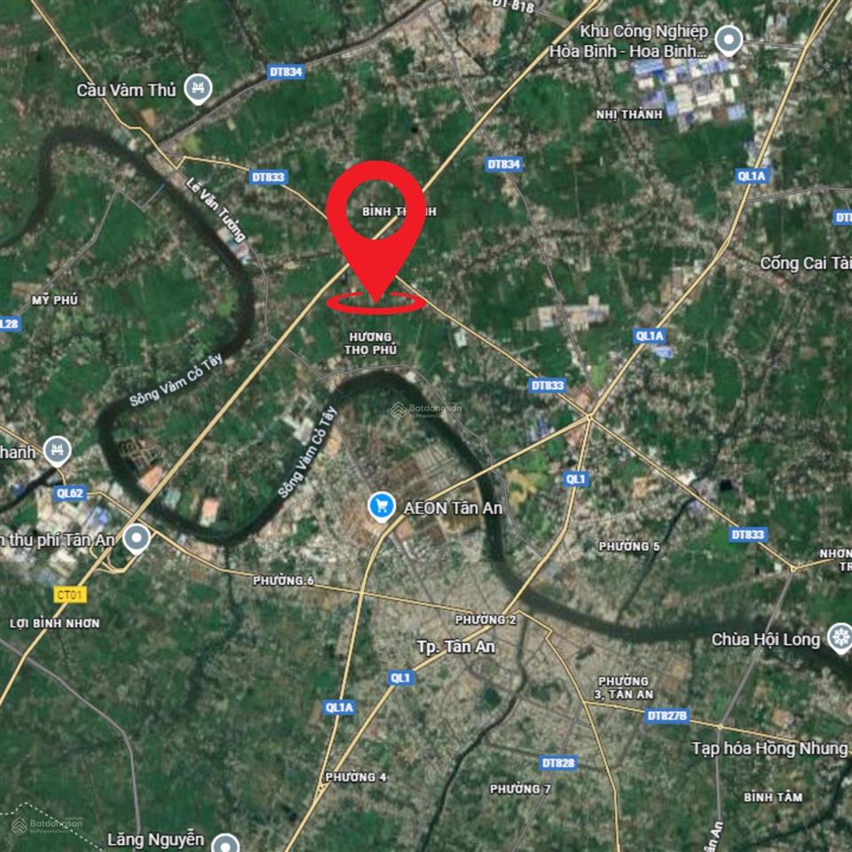 Bán gấp 10000m² tp. tân an (6,8tr/1m2) trần văn ngân, hướng thọ phú, tân an, long an