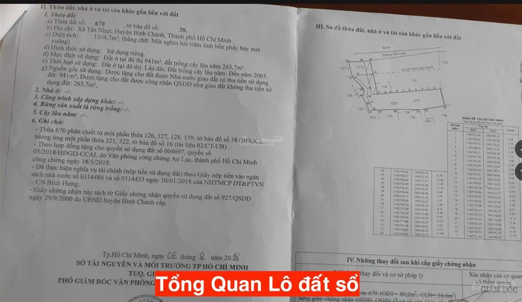 Bán đất mặt tiền đường tân long tân nhựt, bình chánh