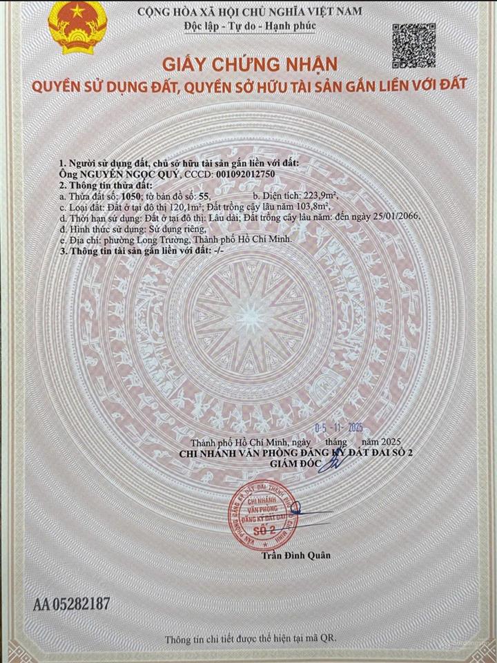 Bán đất bưng ông thoàn ngay sam sung village, lô góc 2 mặt tiền