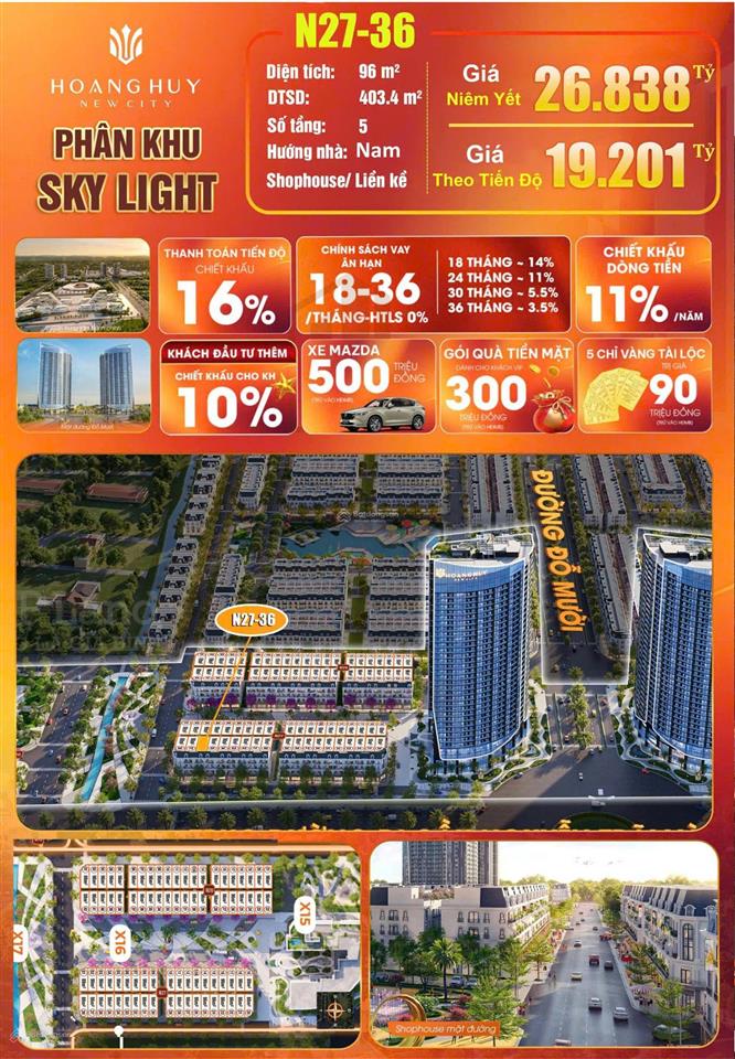 Nhận ngay 9 chỉ vàng tài lộc khi sở hữu nhà liền kề kề hoàng huy new city hải phòng
