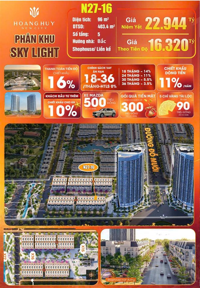 Tặng ngay gói quà tiền mặt lên tới 300 triệu, chiết khấu lên tới 16% căn vị trí đẹp