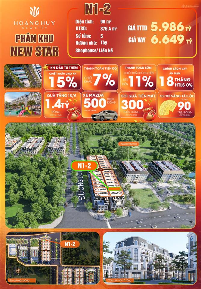 Hiếm có 1căn liền kề giá 5,x tỷ hoàng huy new city trục đường đỗ mườì. ngay 0969 977 ***