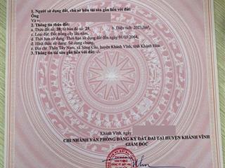 Lô đất dt 2.023 m2 thôn tây nam, xã sông cầu, khánh vĩnh, khánh hoà