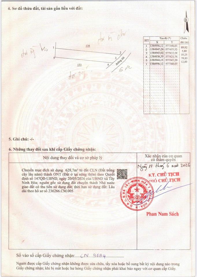 Ra nhanh lô đất thổ cư diện tích 1.015m2 xã ninh tây, ninh hòa, khánh hòa