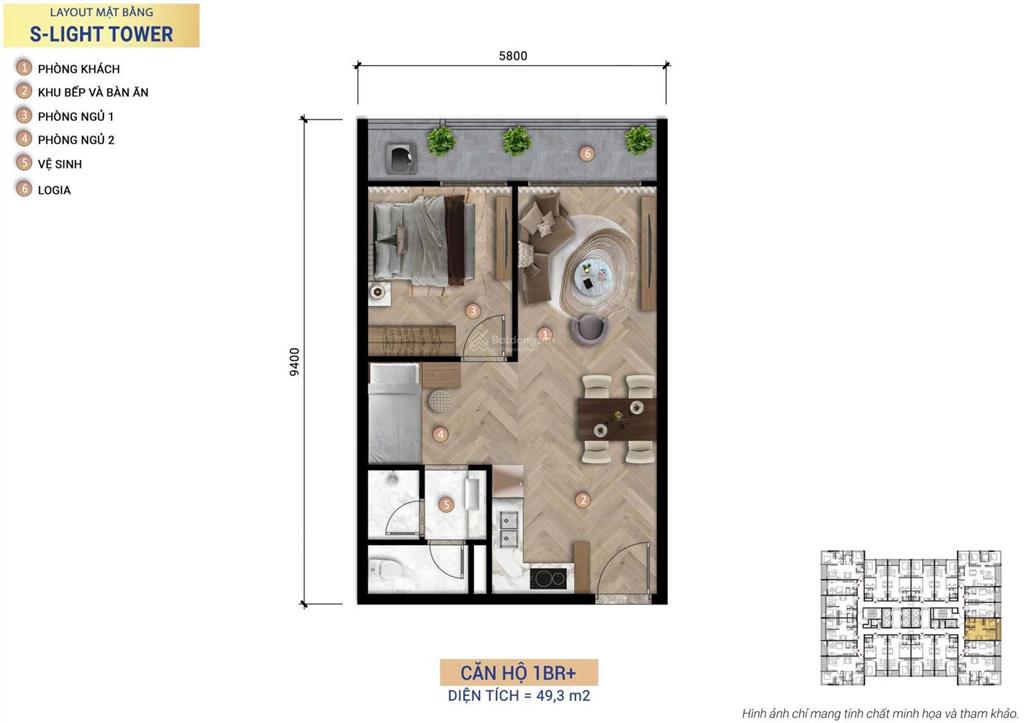Căn hộ cao cấp slight hoà xuân gần trung tâm 2 phòng ngủ