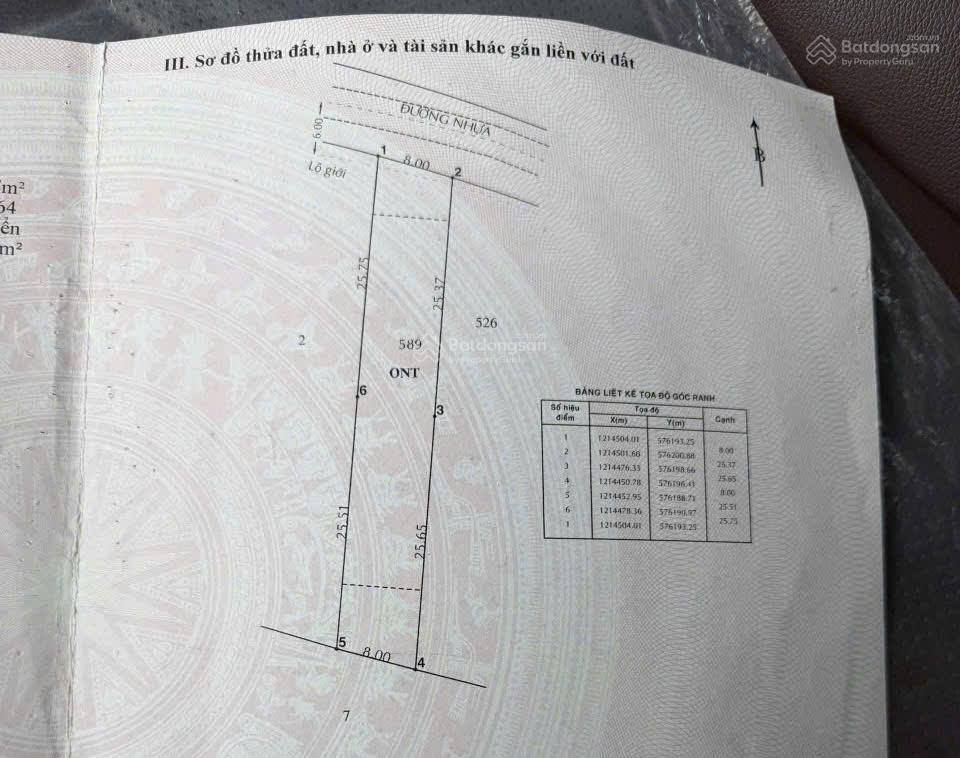 Cần bán lô đất  xã phước hiệp, củ chi  400 m2 sẵn 300m2 thổ  2,55 tỷ